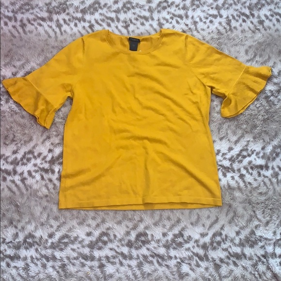 Ann Taylor Factory Tops - Yellow Ruffle Blouse